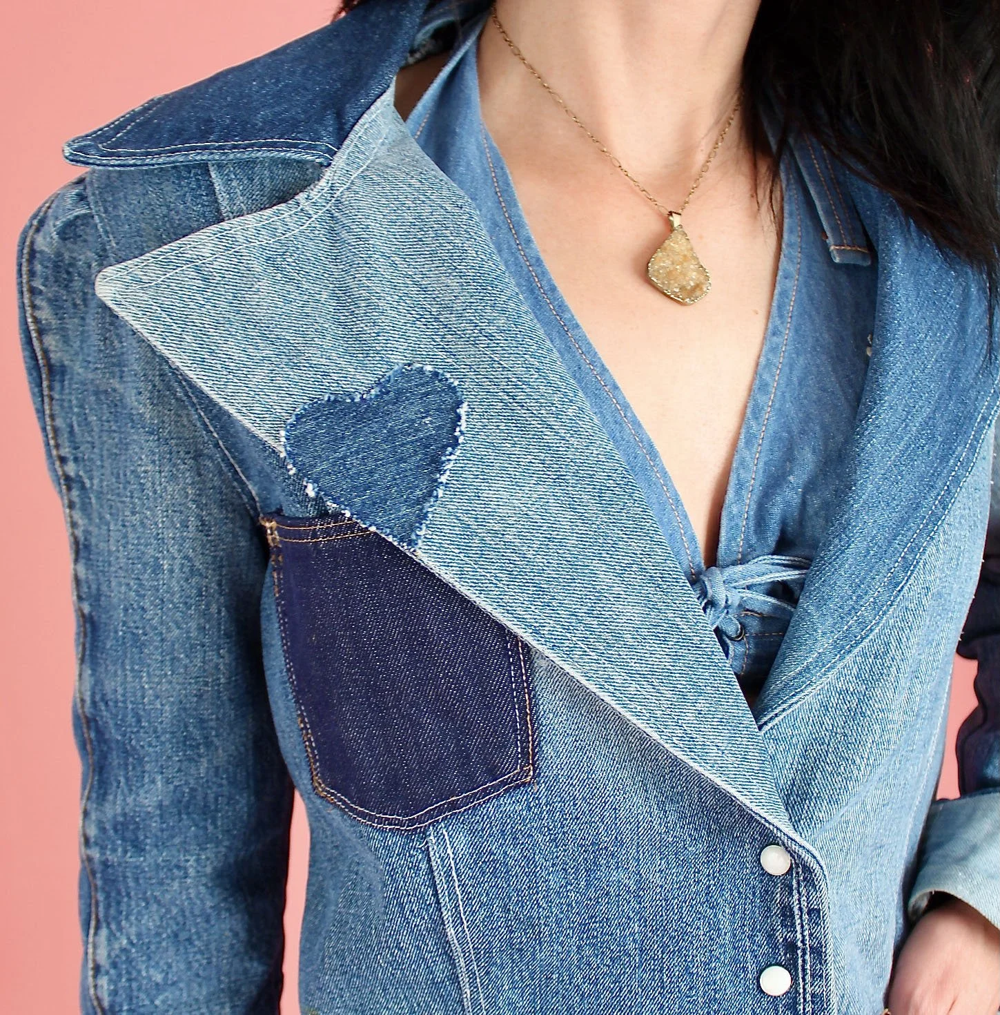 【Levi's】Vintage patchwork denim jacket Reworked Vintage Levi's Denim Patchwork Jacket: Handmade